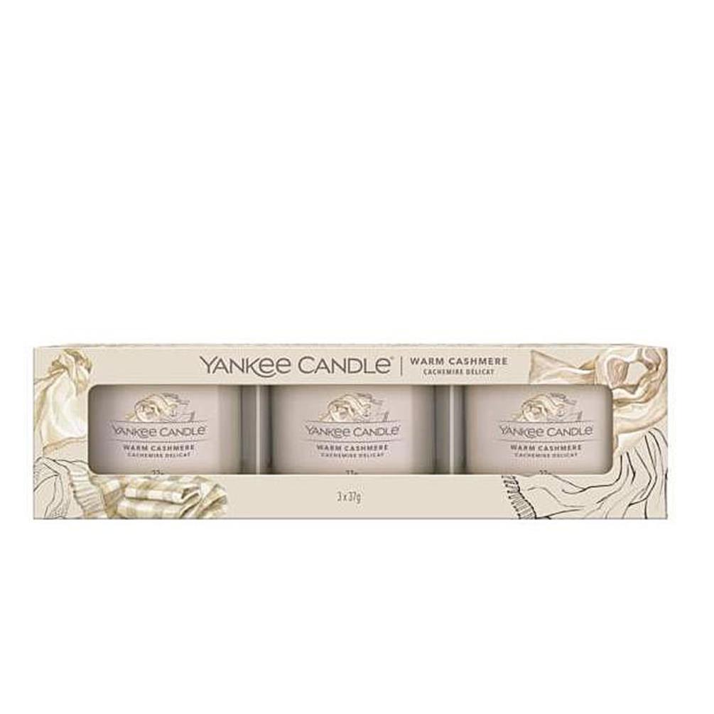 Yankee Candle Warm Cashmere 3 Filled Votive Candle Gift Set £6.99